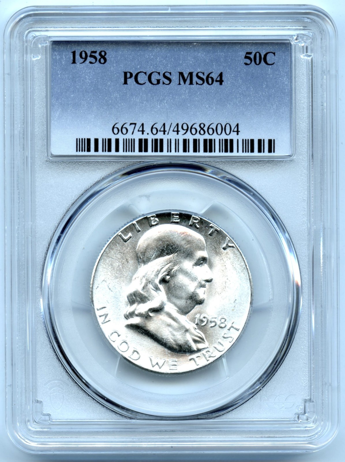 1958 Franklin Half Dollar, PCGS MS64
