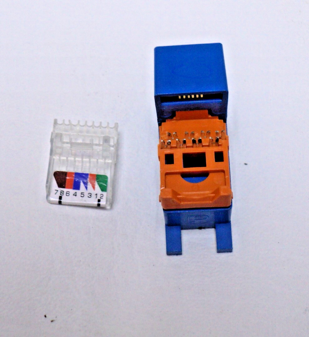 Lot of 10 Panduit Cat5 Jack CJ588BBU Blue Phone Data Mini-Com RJ45 Data