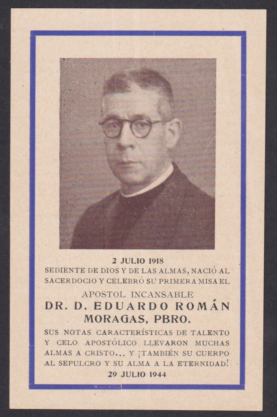 Holy card antique del Padre Eduardo santino image pieuses estampa