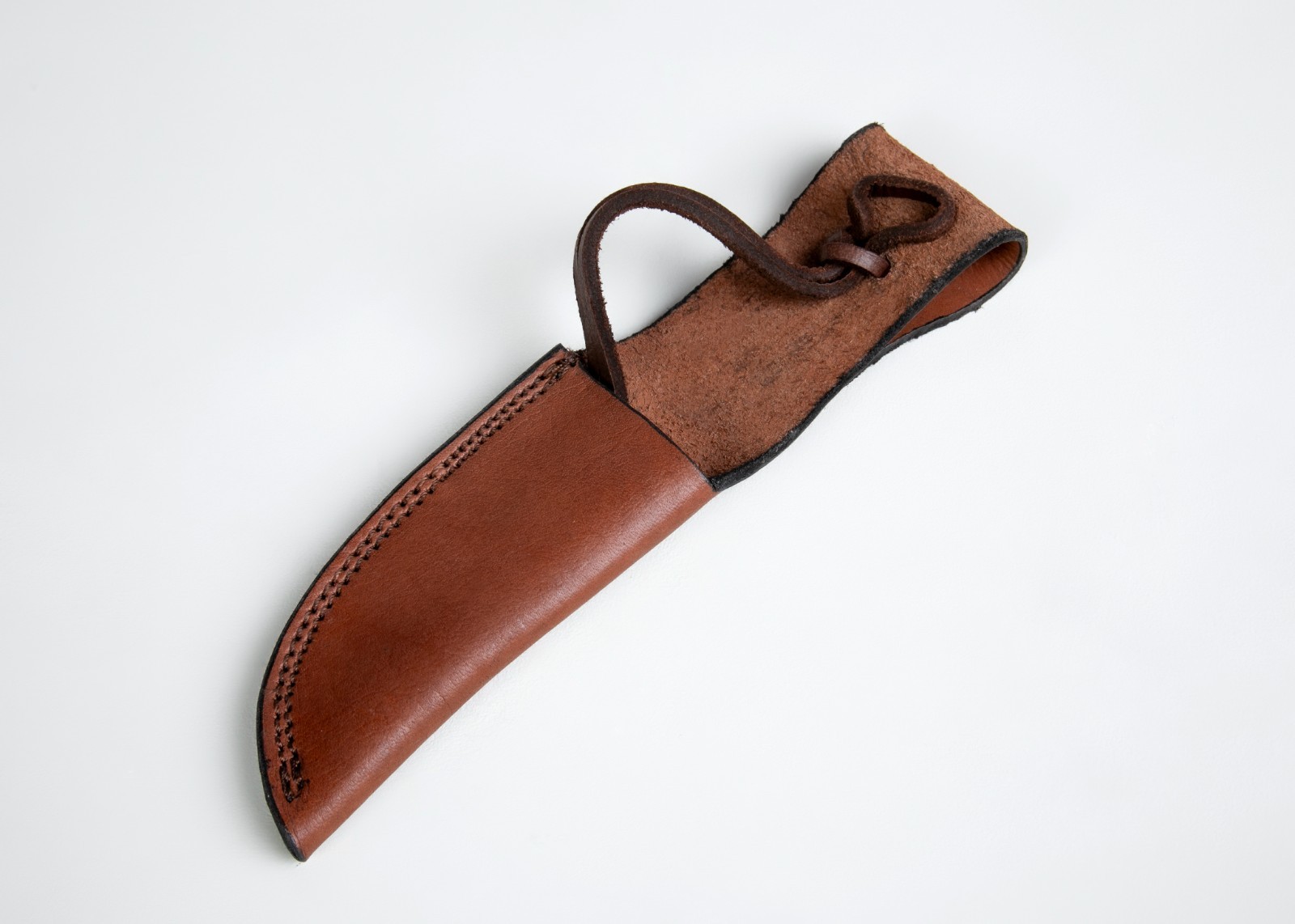 Handmade Top Grain Brown Leather Sheath, 10.5" Overall, Fits Blades 4-1/2" - 5"