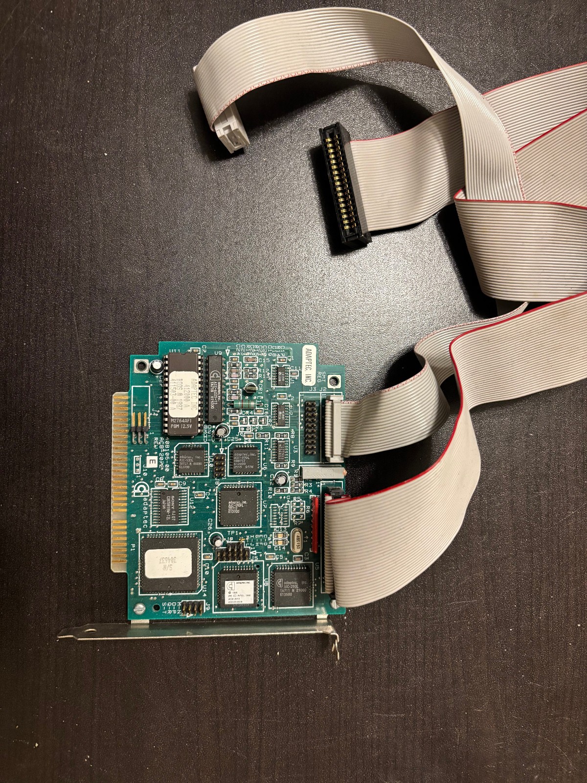 Vintage Adaptec Hard Drive controller card PC/XT ISA with cables