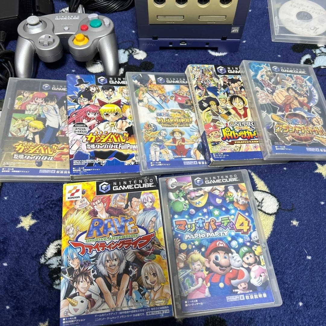 Nintendo GameCube Violet Console + Gameboy Player + Startup Disc + Games Working