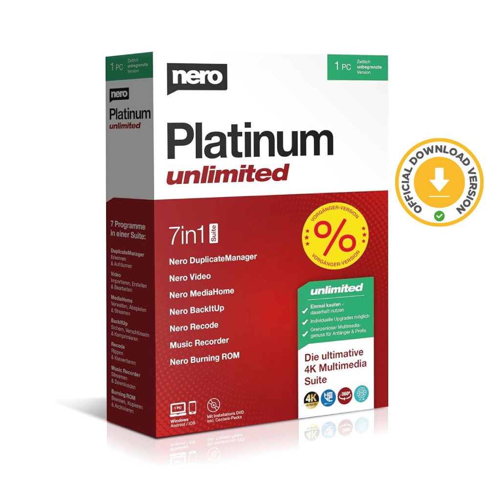Nero Platinum Unlimited 2026 | 1 PC | Perpetual | Utility | Download
