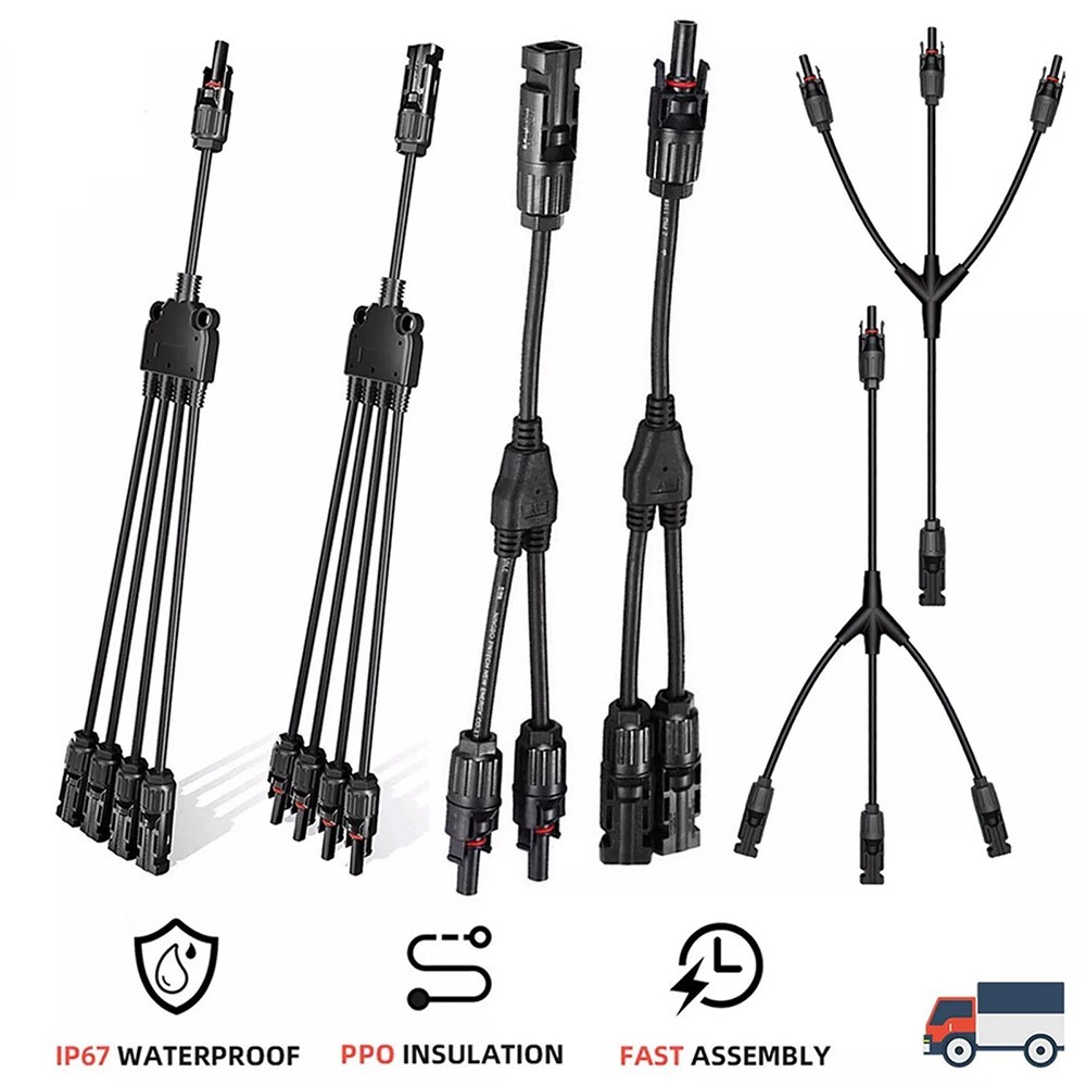 Solar Panel Y Branch Cable Connection Waterproof Adapter Connector Extension NEW