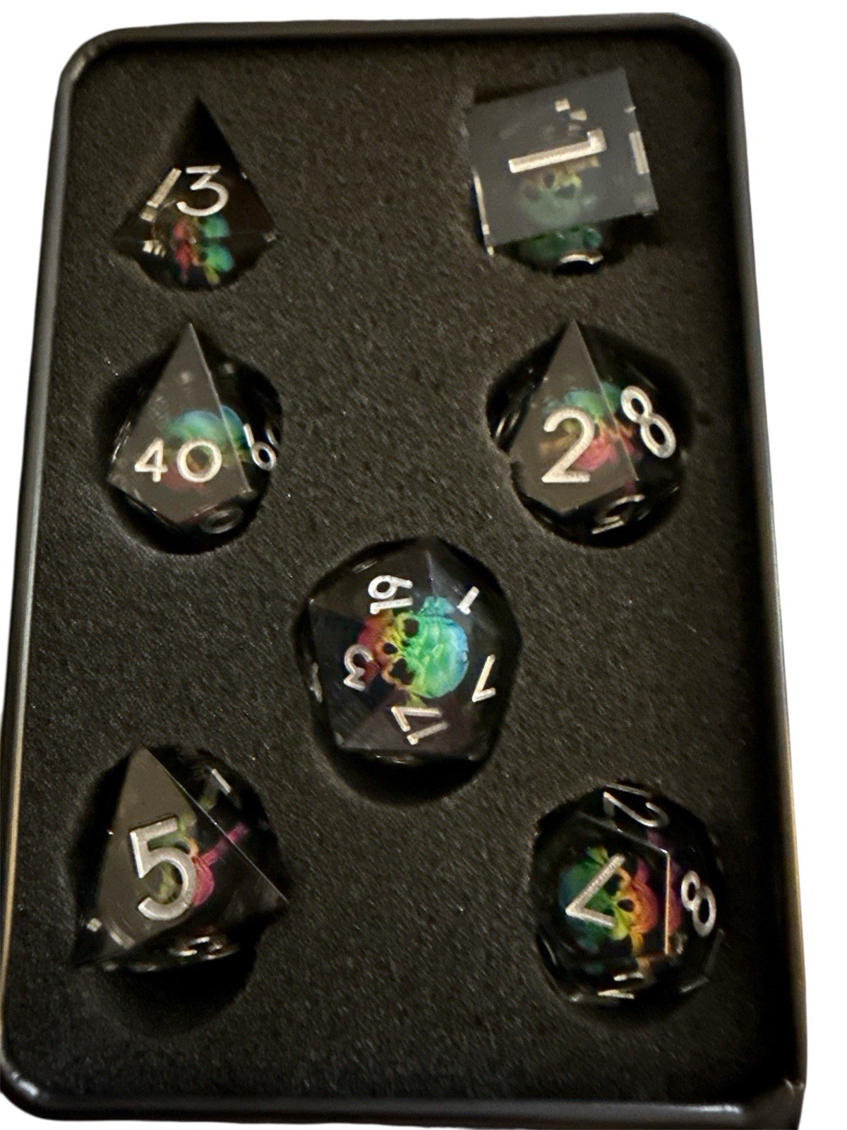 DND Holographic Skull Dice Set