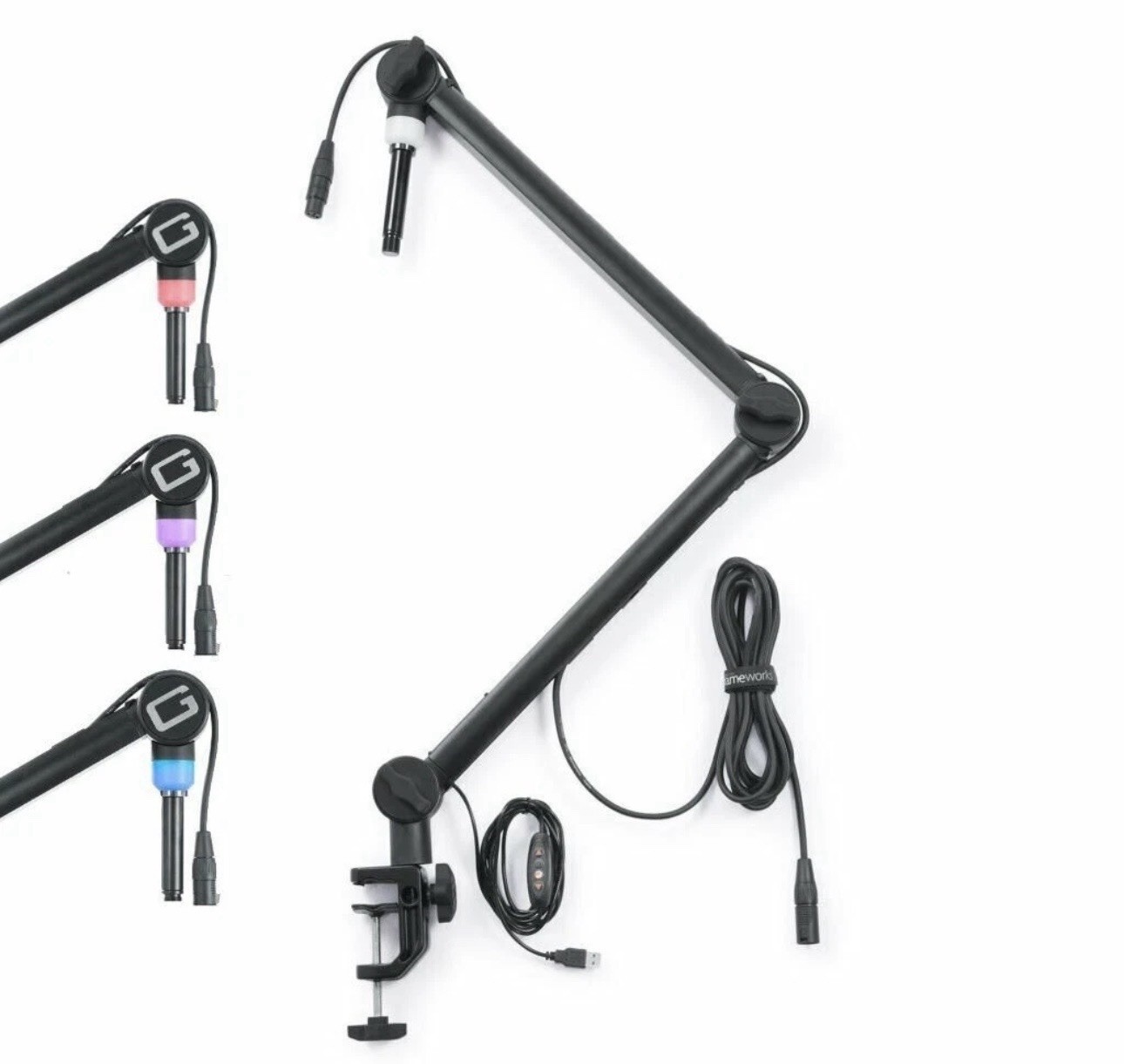 Gator Frameworks Pro Broadcast Boom Mic Stand w/ LED Light - GFWMICBCBM4000