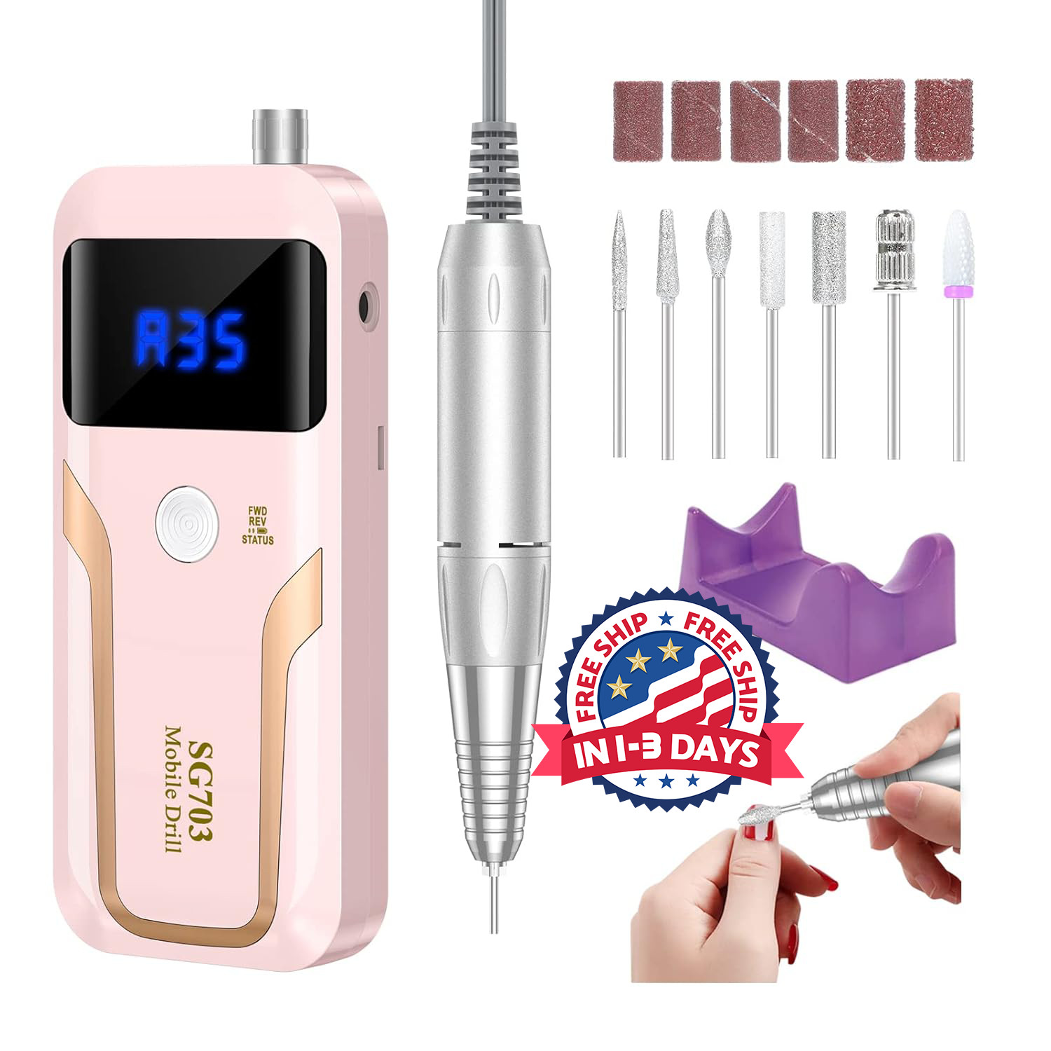 Taladro De Uñas Electrico Inalambrico Profesional Recargable 35000 RPM Para Lima