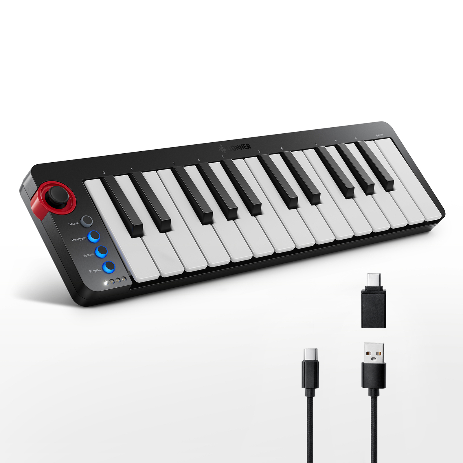 🎹Donner N-25 USB MIDI Keyboard Controller 25 Key With Screen Joystick Sequencer