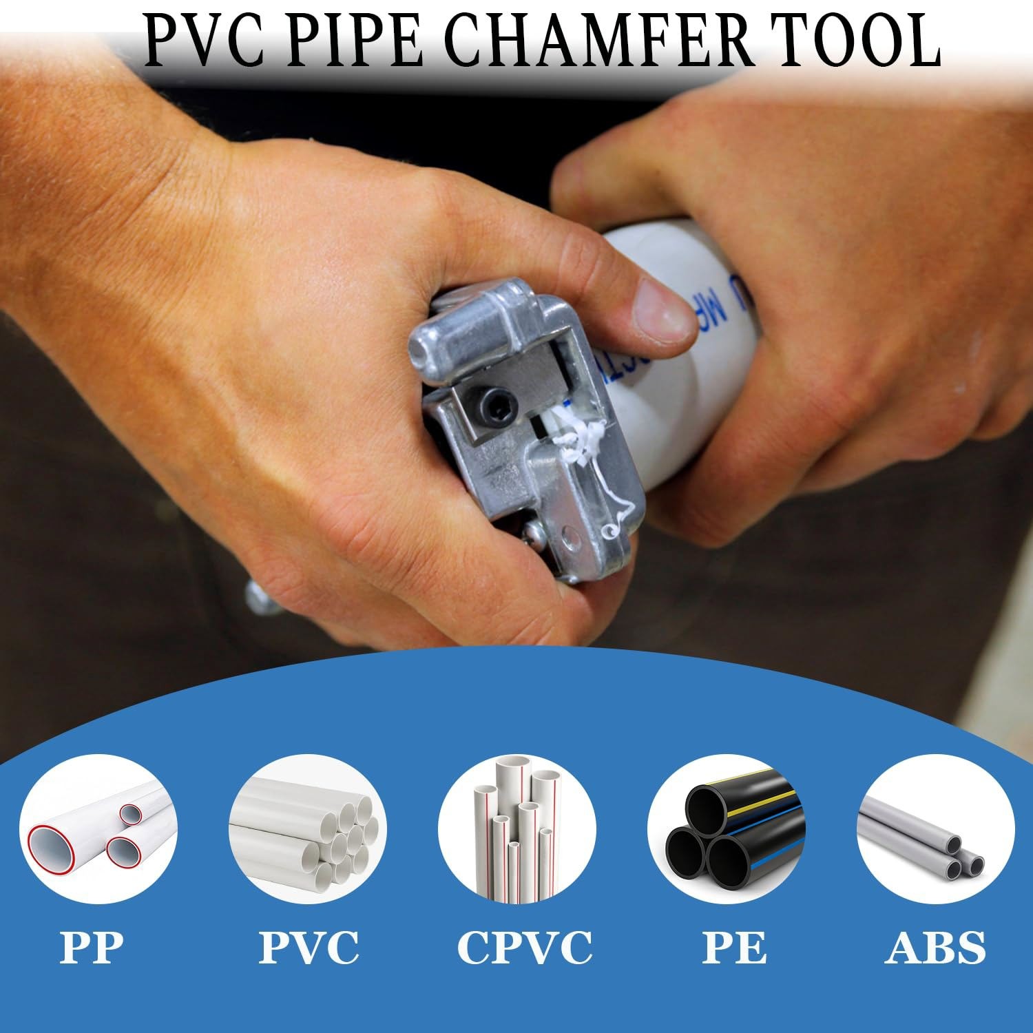 Deburring Tool for Plastic Pipe,PVC Deburring Tool,Handle 1 1/4'' to 4''