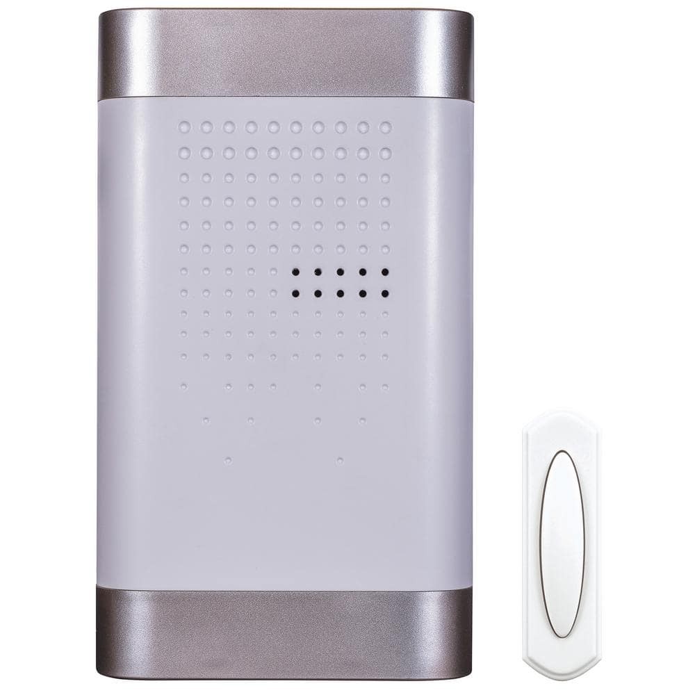 Defiant Wireless Battery Operated Doorbell Kit with Wireless Push Button  White