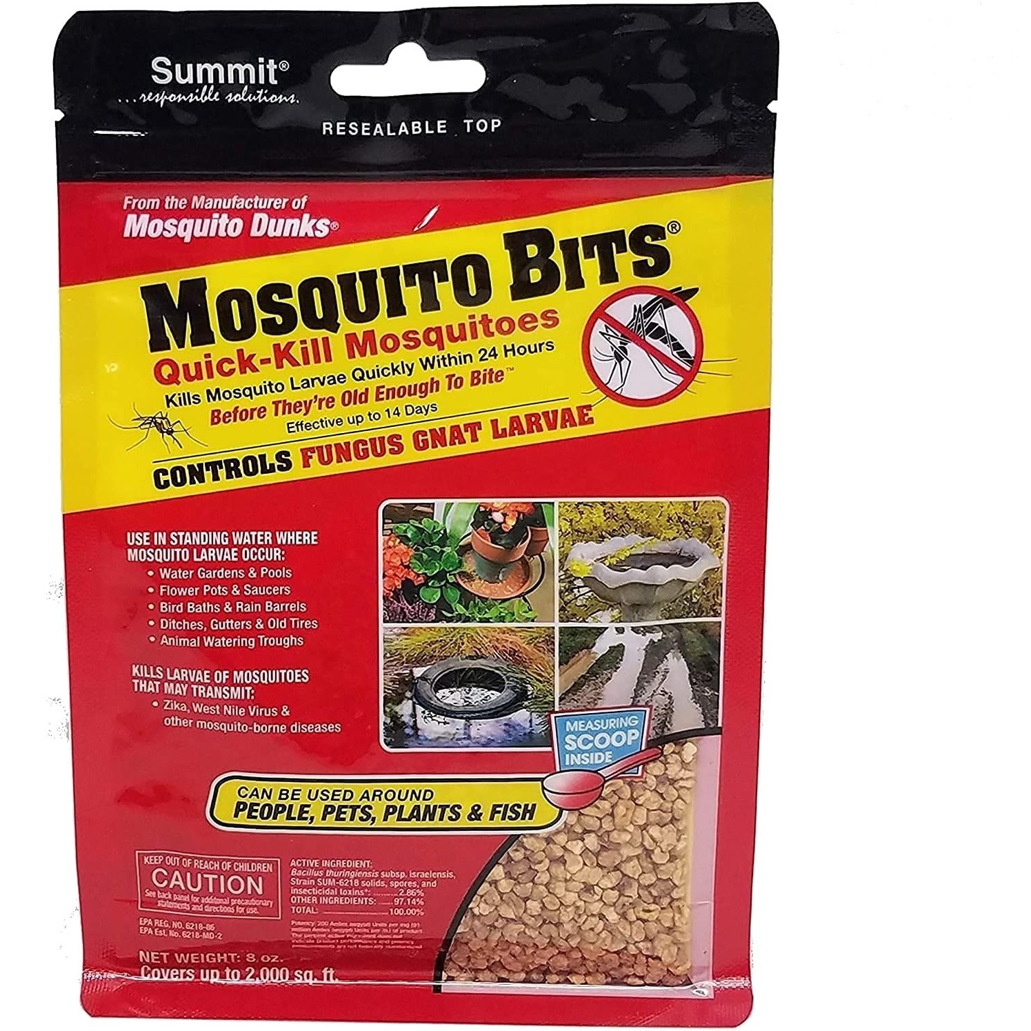 8oz Mosquito BITS - Shake-On Treatment for Safe & Effective Larvae Management