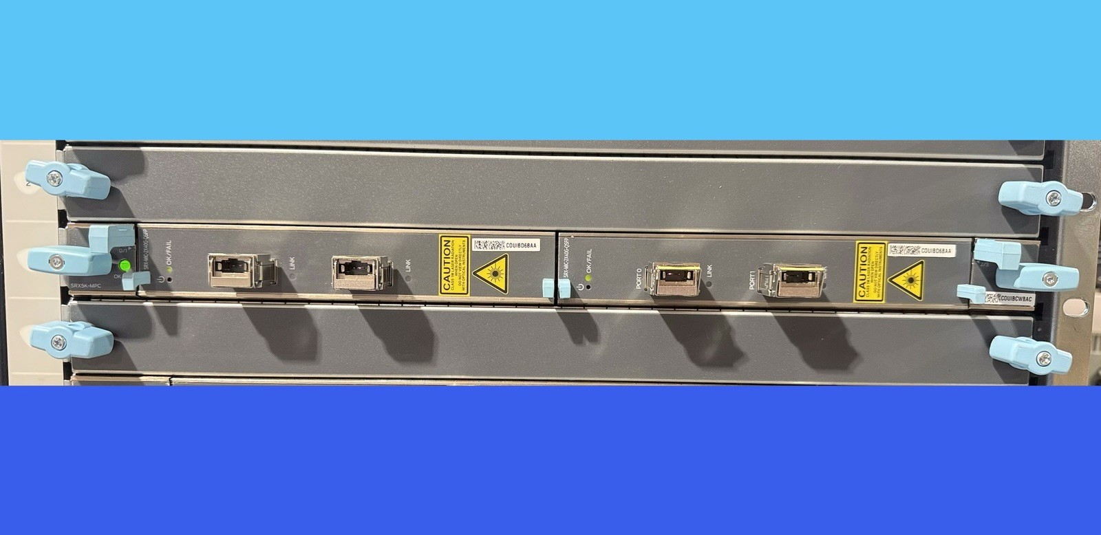 Juniper SRX5K-MPC + 2x SRX-MIC-2X40G-QSFP Interface Module Card - Green Lights