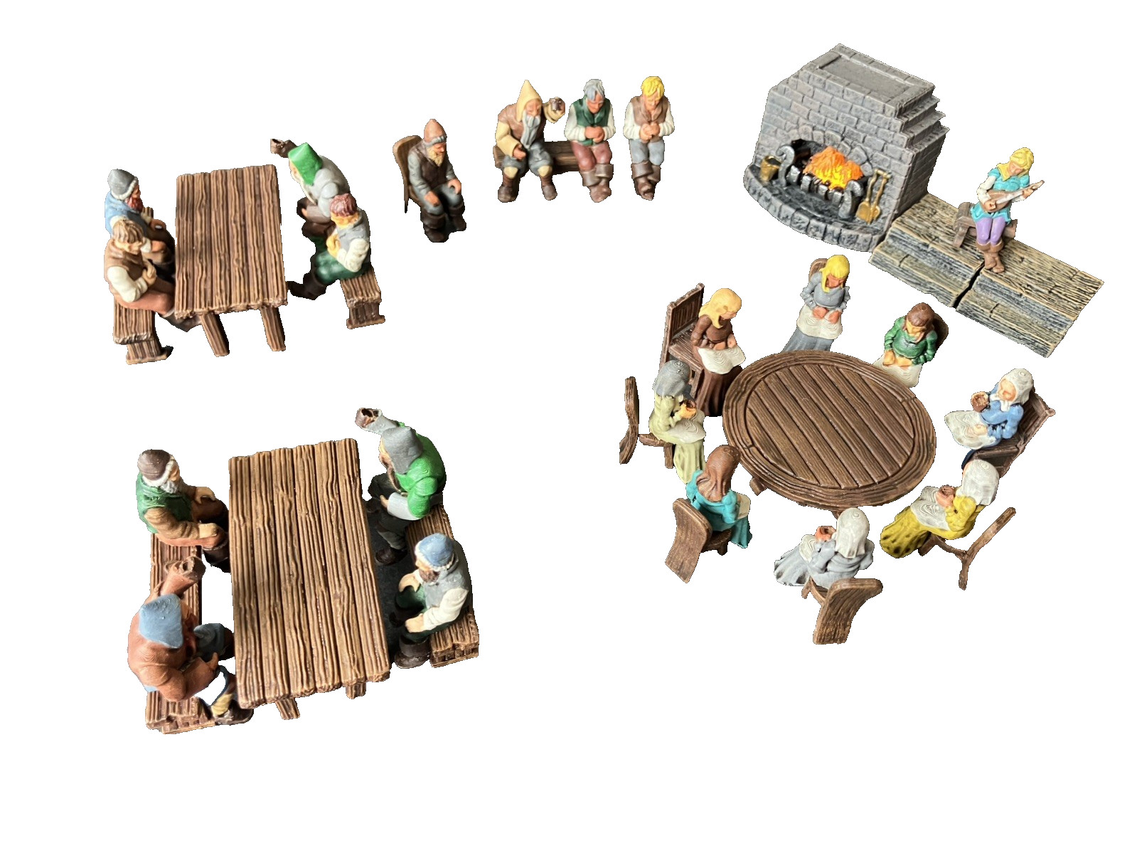 20 Hand Painted Tavern Patron Miniatures D&D NPC Lot Seated 3D Printed 28mm
