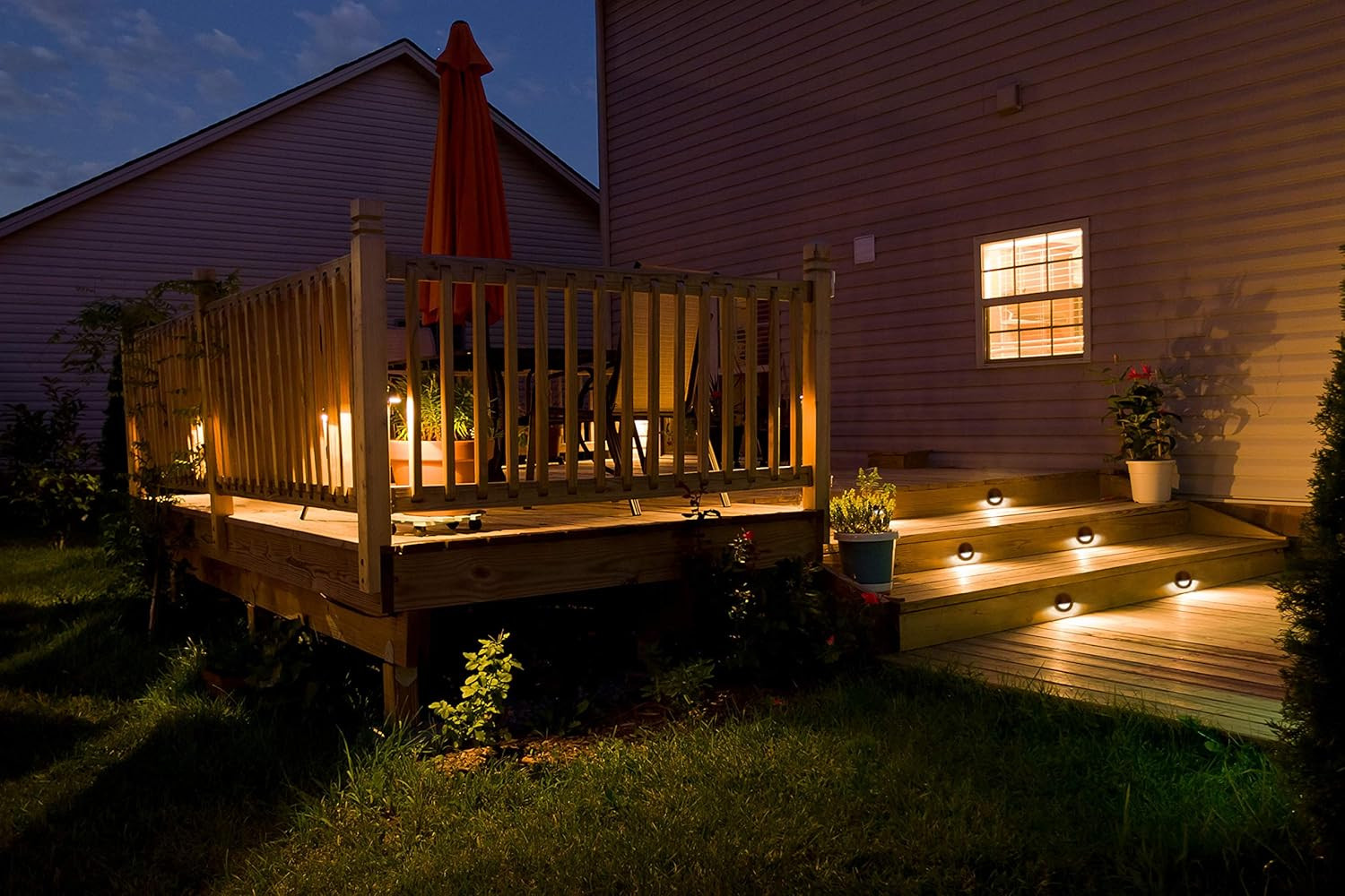 12 Pack Low Voltage LED Deck Lights Landscape Step Lights Fixtures 2W Integrated