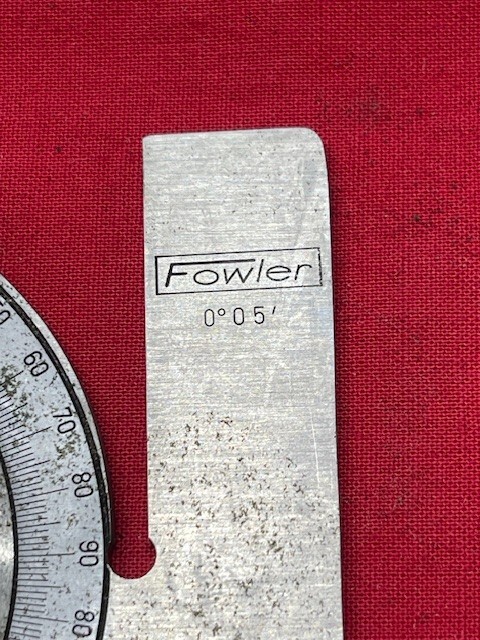 Fowler 52-440-006 Vernier Bevel Protractor, 6" Vintage