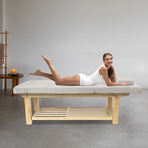 Massage Bed Physical Rectangular Treatment Bed Spa Facial Massage Table w/Pillow