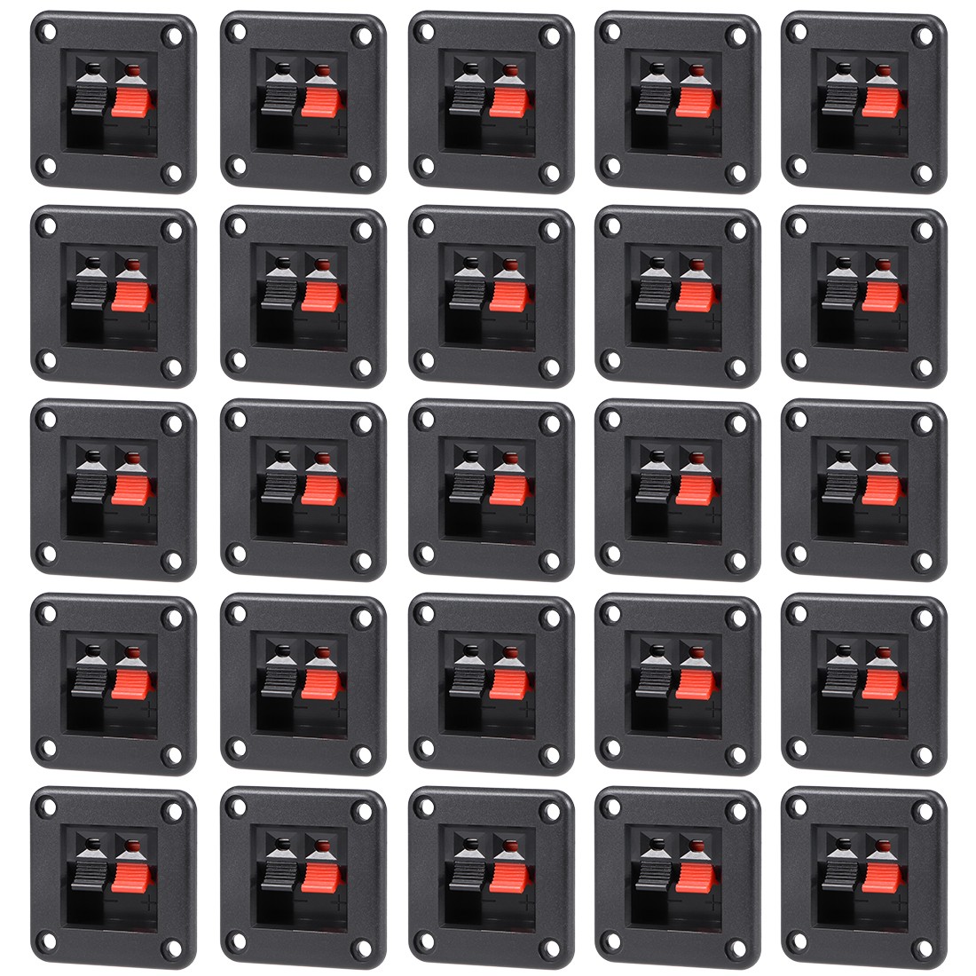 25 Pack 2 Way Jack Socket Spring Push Release Connector Speaker Terminal Block
