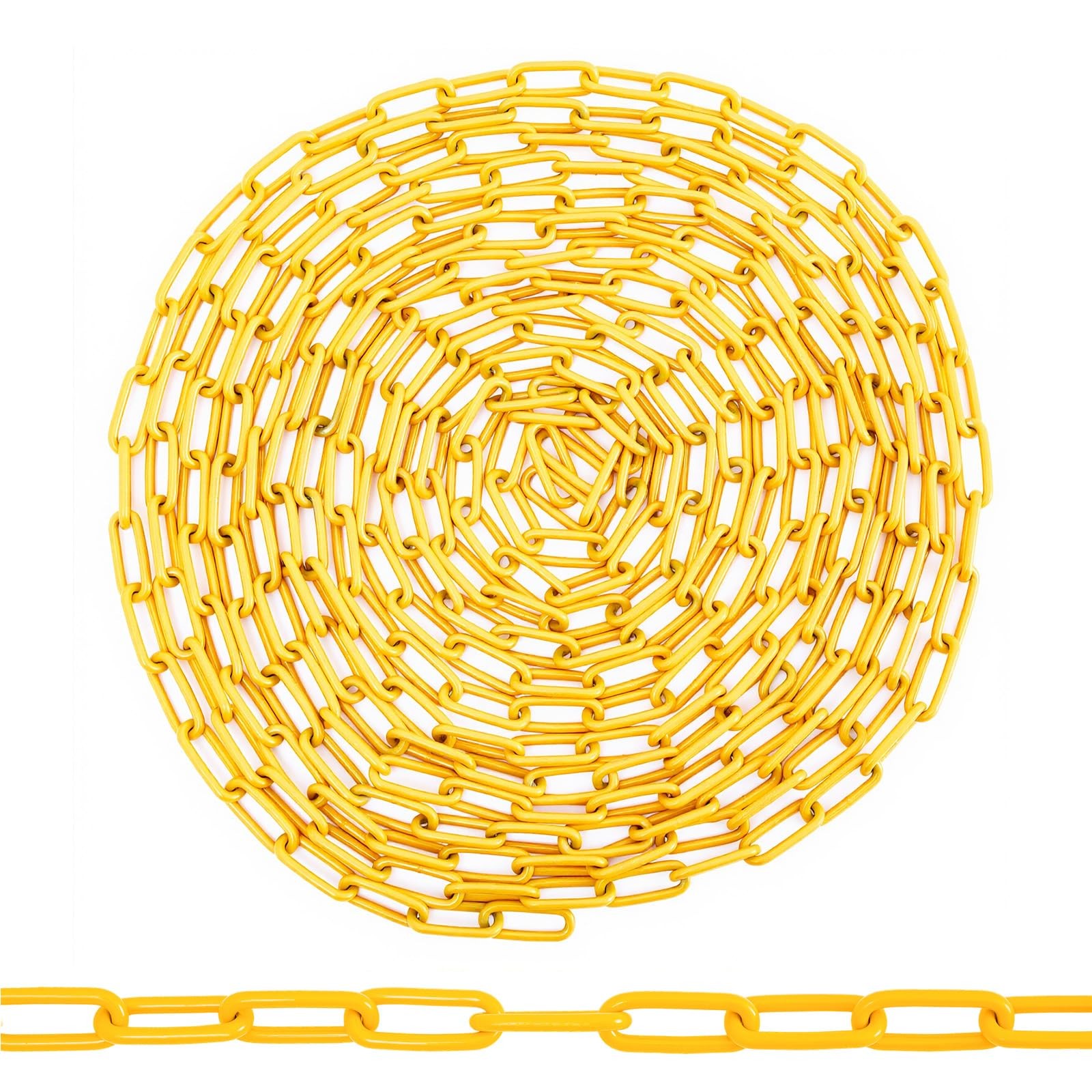 5/32" x 50 ft 30 Safety Chain Yellow Coated Carbon Steel Proof Coil Chain for...