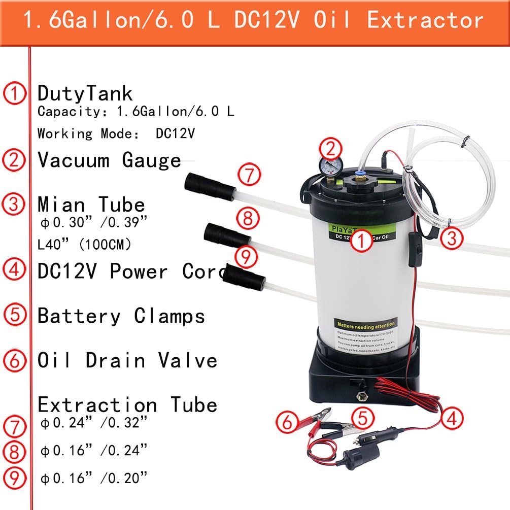 12V DC Current Oil Changer 6L Pump: for car Engine Oil,...