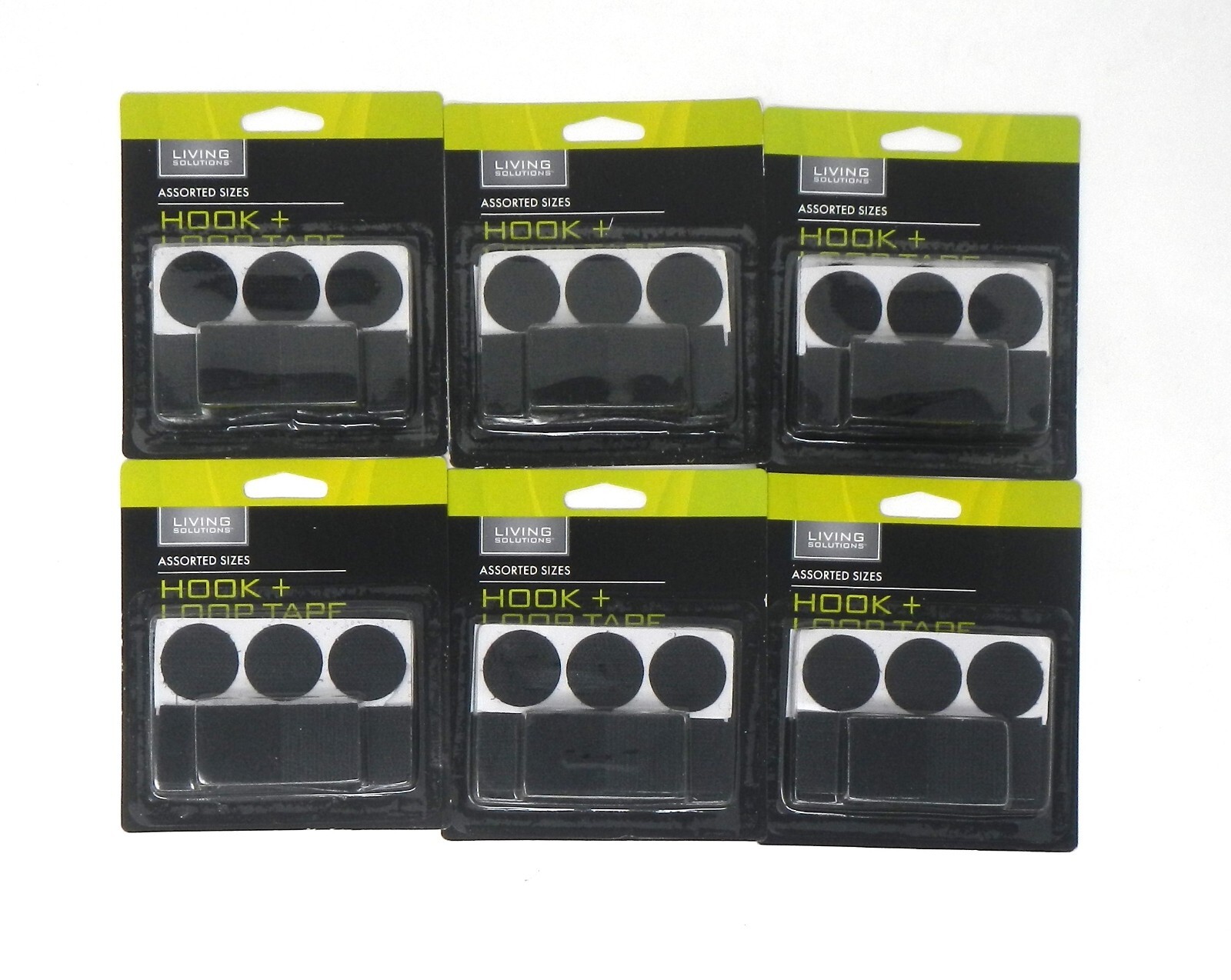 Living Solutions WIC148757 Assorted Sizes Hook & Loop Tape 6 Packages