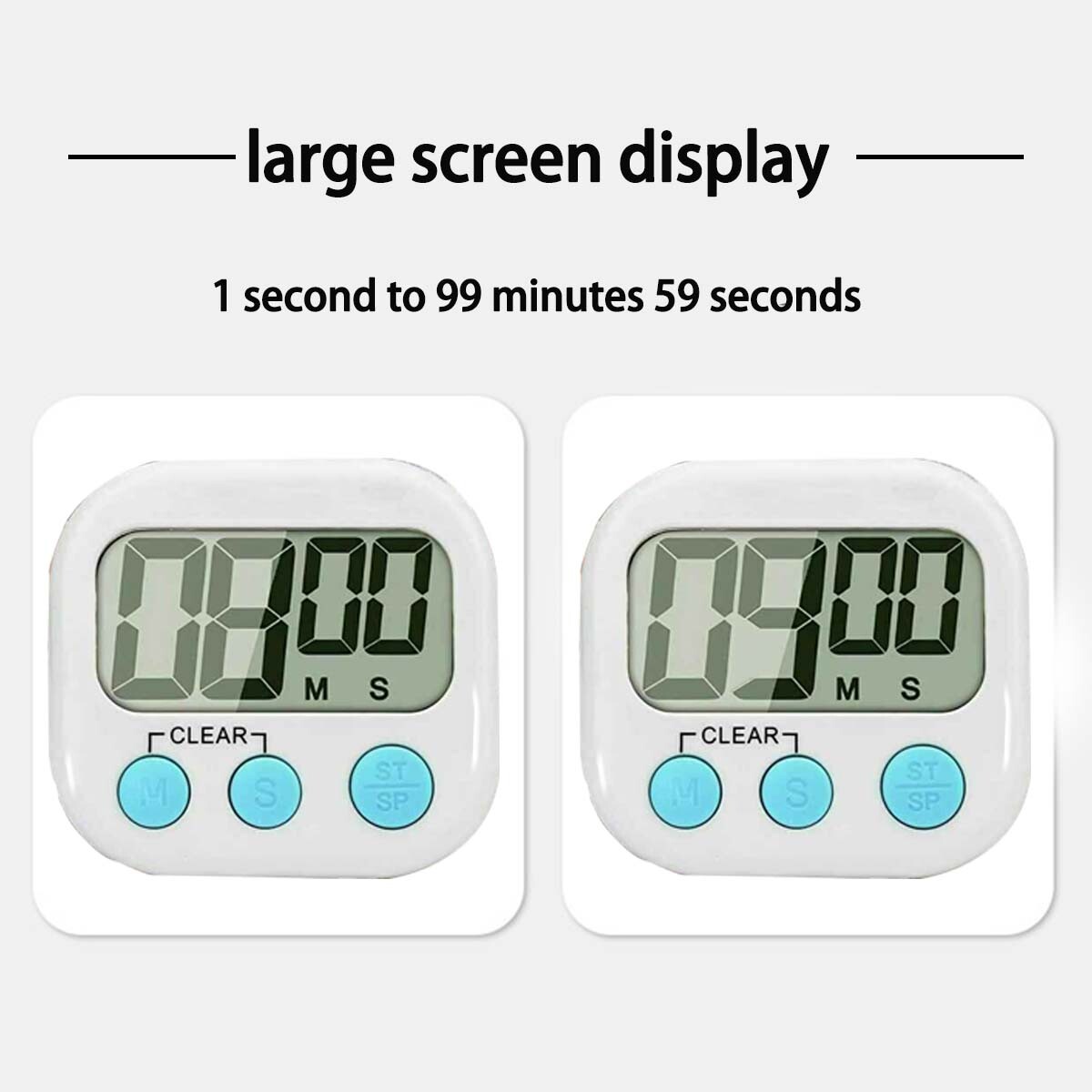 Countdown for boiling soup & 2 pack small digital kitchen timer magnetic back