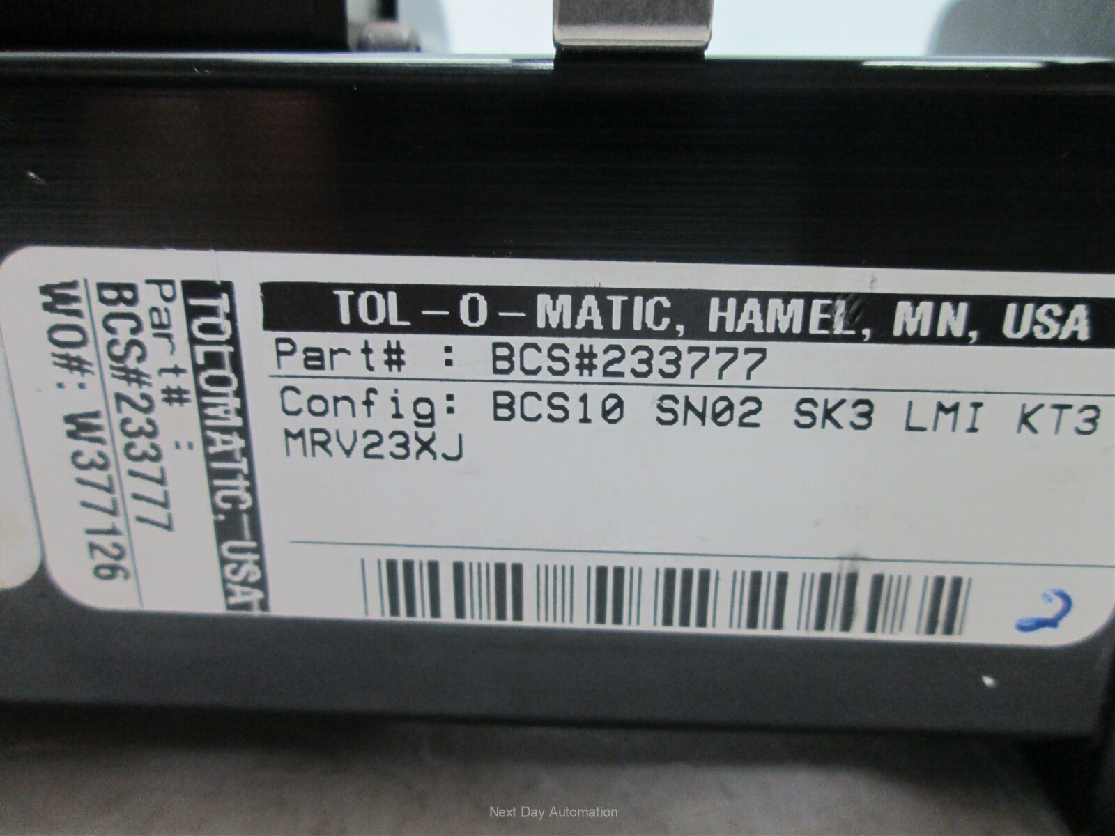 Tol-O-Matic BCS10-SN02-SK3-LMI-KT3-MRV23XJ Rodless Screw Drive Actuator