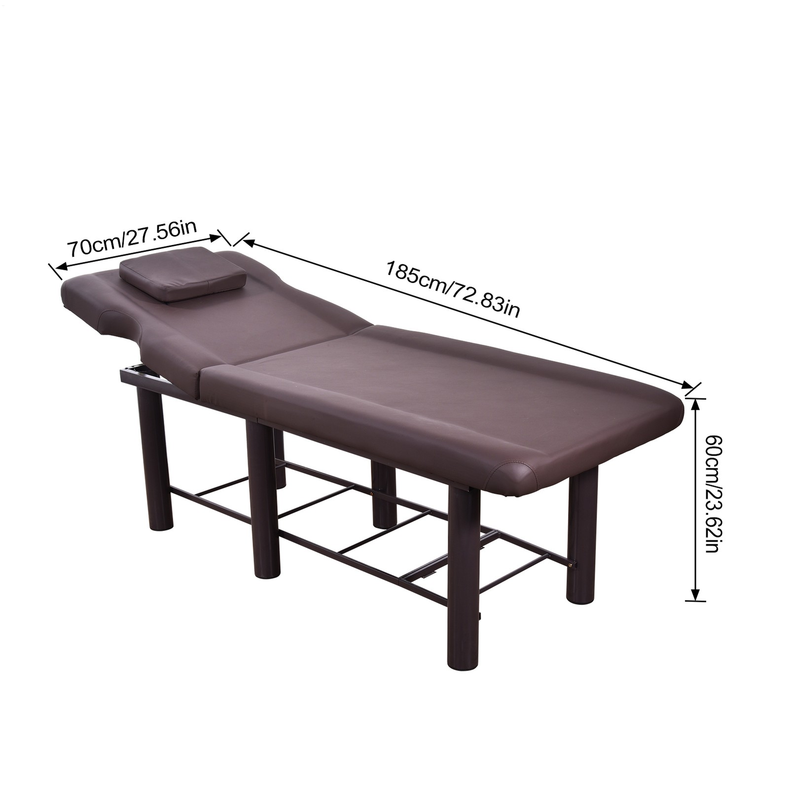 Portable Physical Therapy Massage Table - Stretching Treatment - Brown