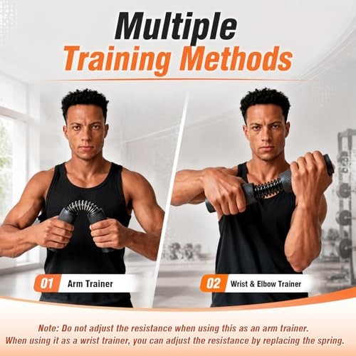 Forearm & Wrist Strength Trainer, Adjustable Resistance Forearm Exerciser Black