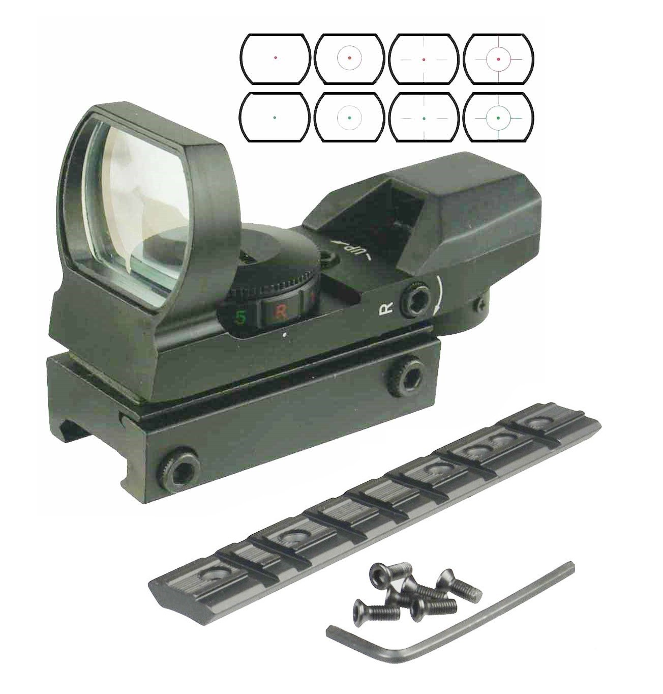 Low Profile Ruger 10 22 10/22 Mount Rail with Reflect Dot Sight Red Green