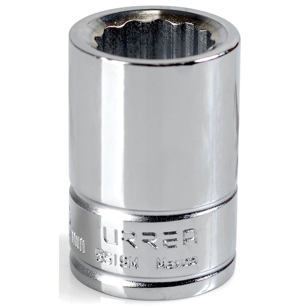 URREA 5519M 3/4" Drive Chrome Standard Socket 12 Point 19 mm