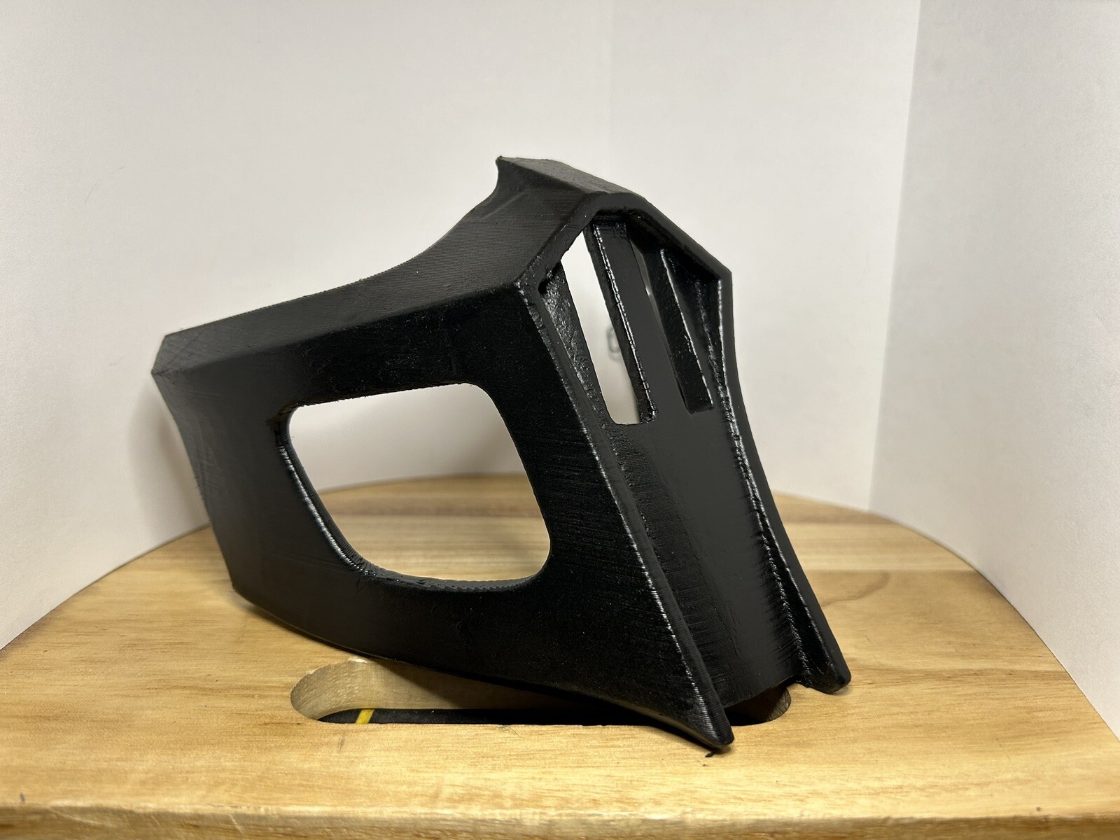 Noob Saibot Mask Open, 3D Printed, Painted Black