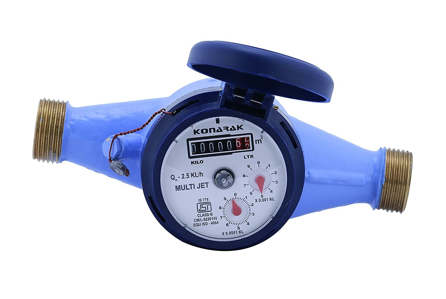 NEW Konarak Water Meter Brass and Plastic 20mm Multi Jet Class B (Blue).
