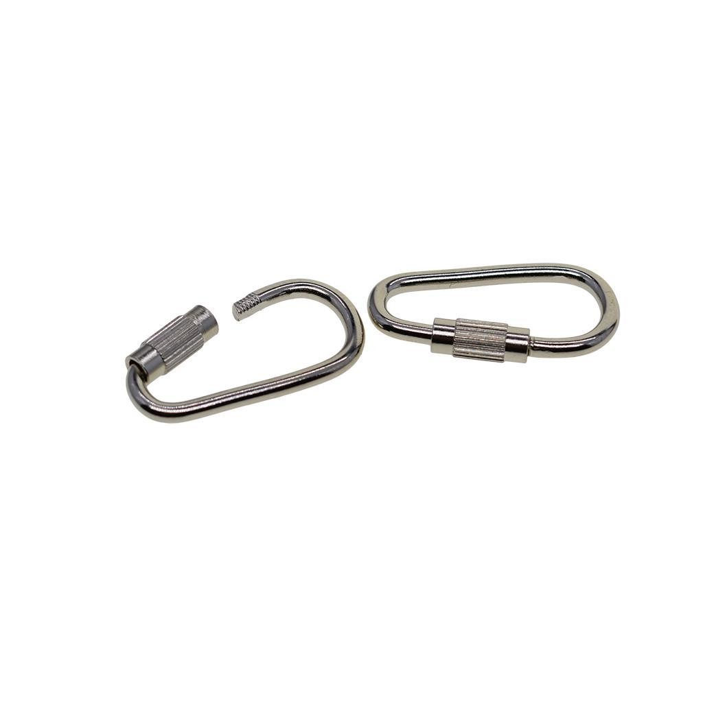 10pcs Steel Screw Lock Carabiner Hook Keychain Camping