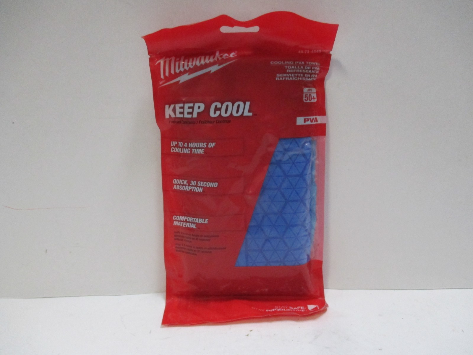 Milwaukee Tool 48-73-4540 Cooling Towel,Wet,33" L,8-1/4" W,Blue new