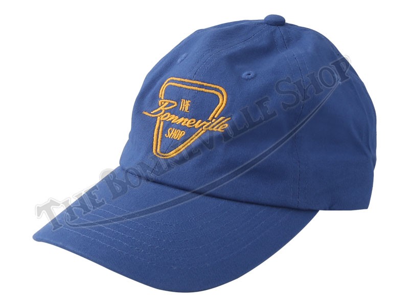 The Bonneville Shop Patent Plate Gold Logo Blue Baseball Hat PN# TBS-HAT03