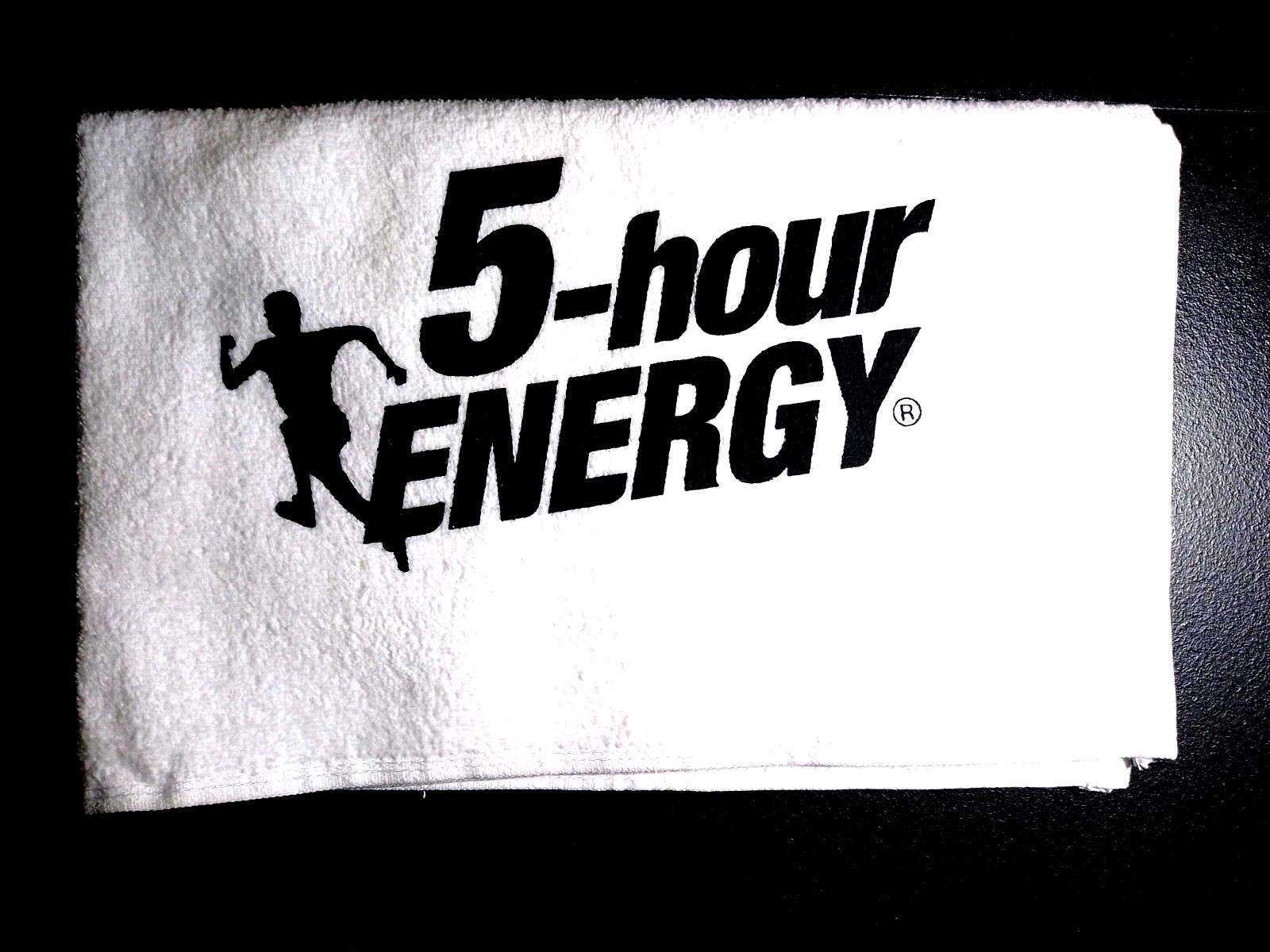 New rare super soft white 5 hour energy promotional gym towel size 15" x 24"