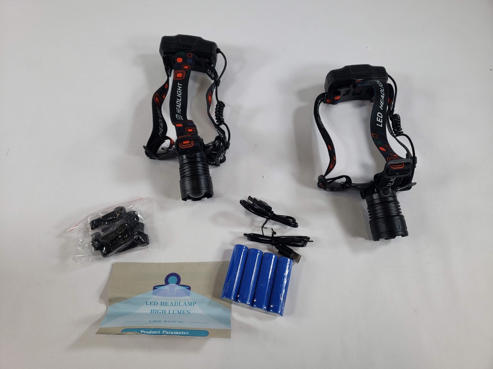 Rechargeable Headlamp 2 Pack, 990,000LM Bright Head Lamp 90°Angle Head Lights