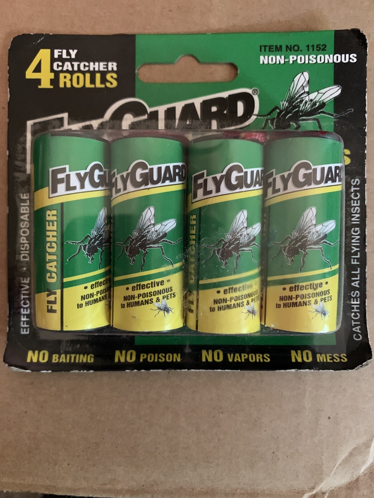 2 ~ Fly Guard Non-Poisonous (4/Pack) Disposable Rolls Insect Catcher # 1152