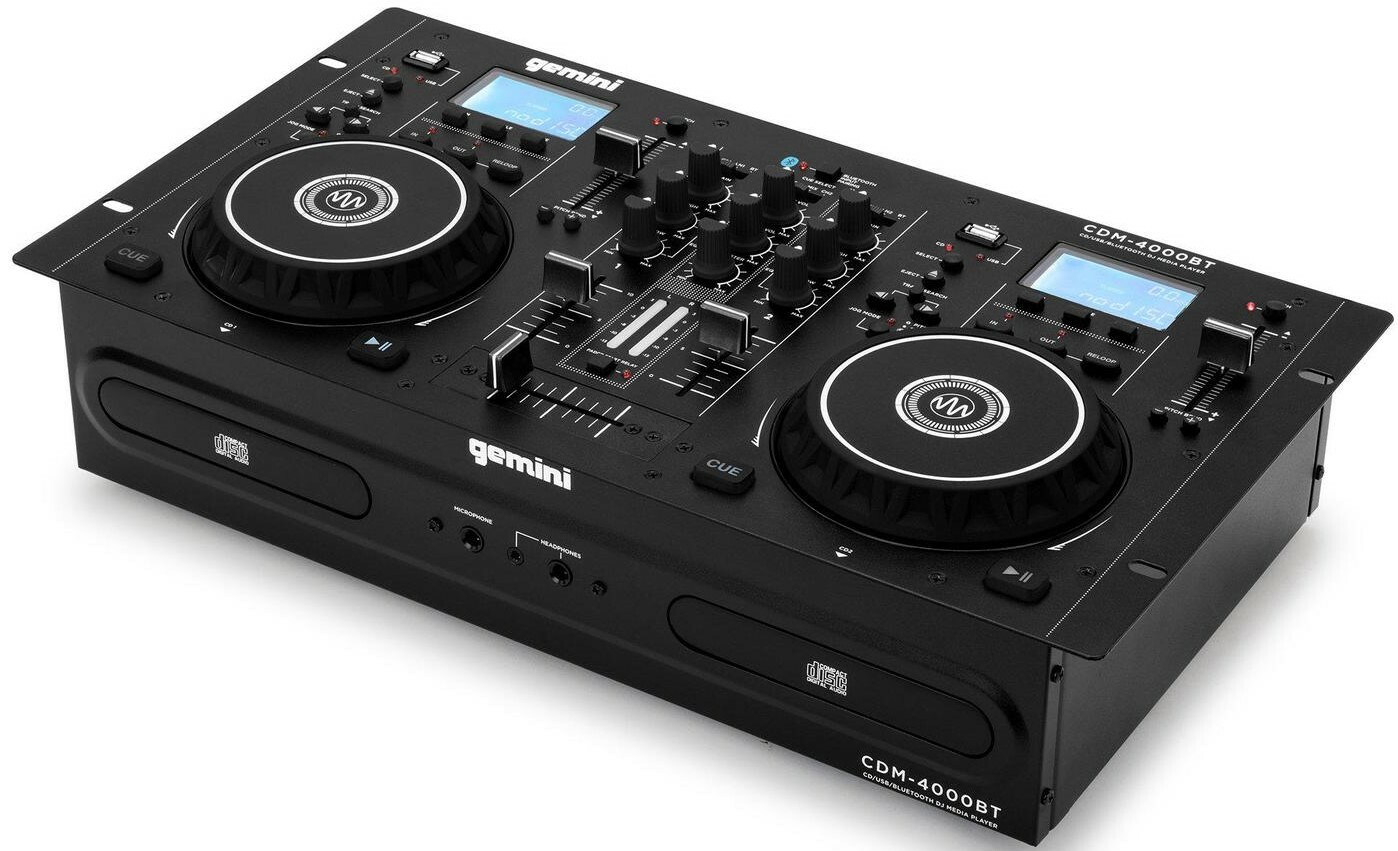 Gemini Dual CD/USB Media Player Mixer Console with Bluetooth Input