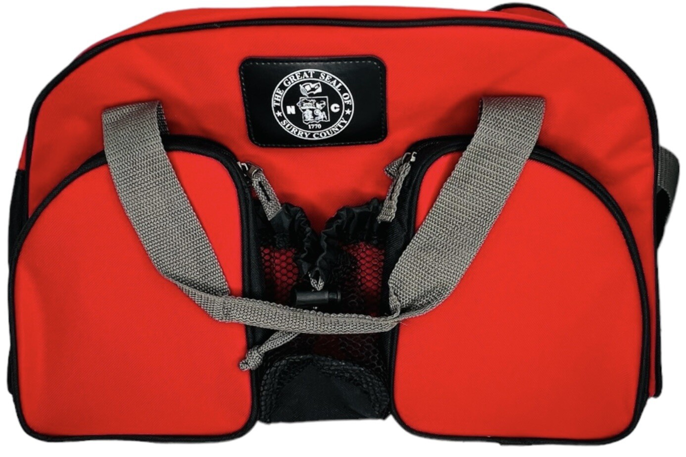 The Great Seal Of Surry County NC 1770 Duffle Bag Red Black Tote Strap Brand New