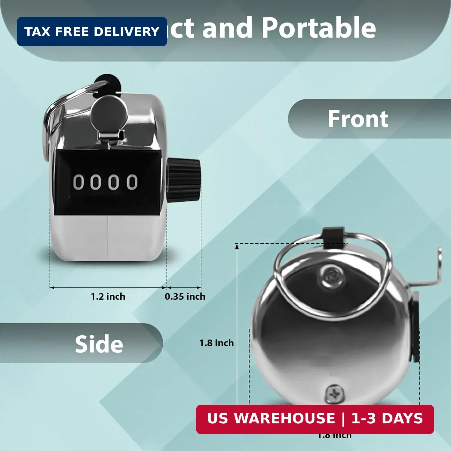 6 Pack Clicker Counter, Hand Tally Counters, 4 Digit Display Clicker | with Blac
