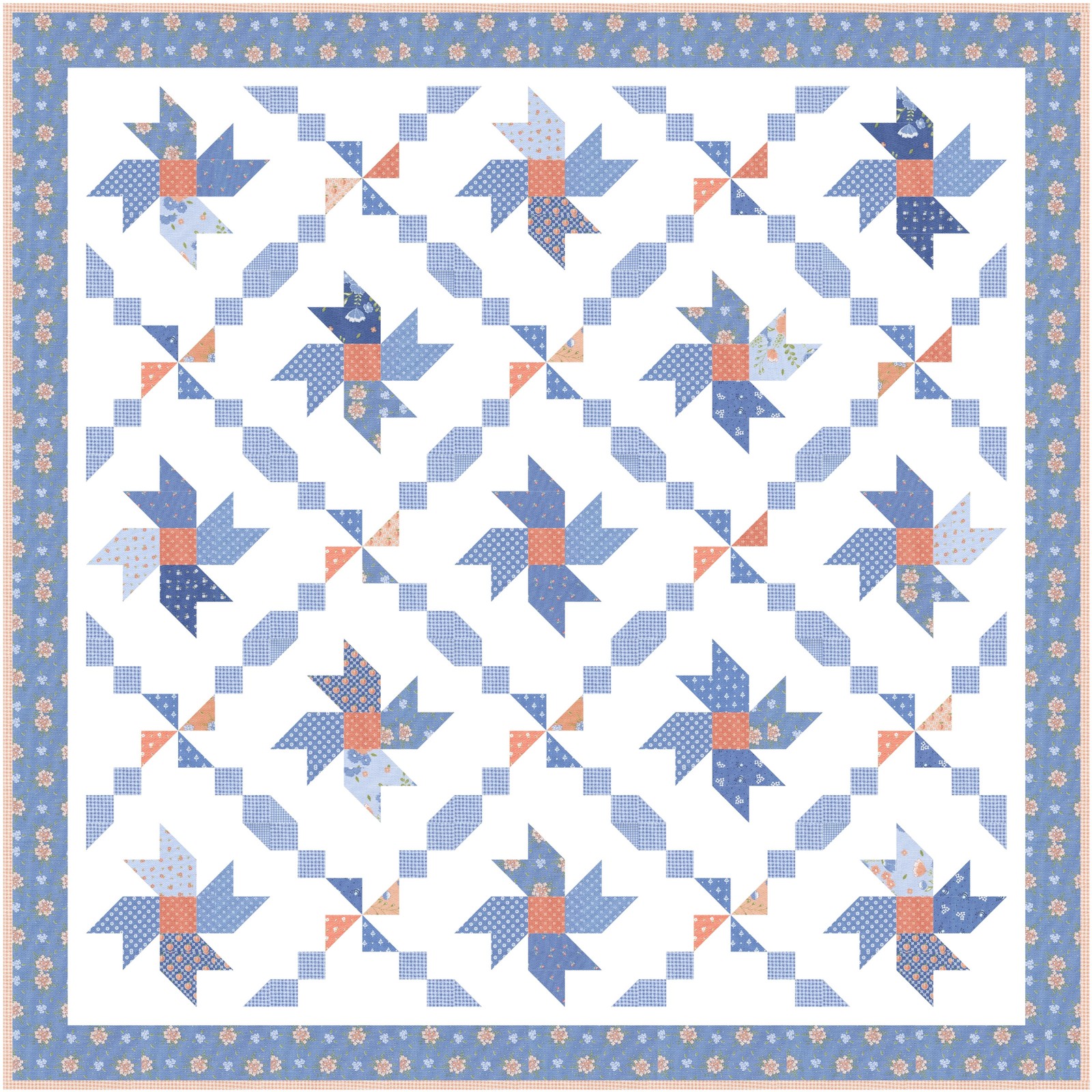 Peach Swirl Quilt Pattern PASTRY SHOP DESIGN