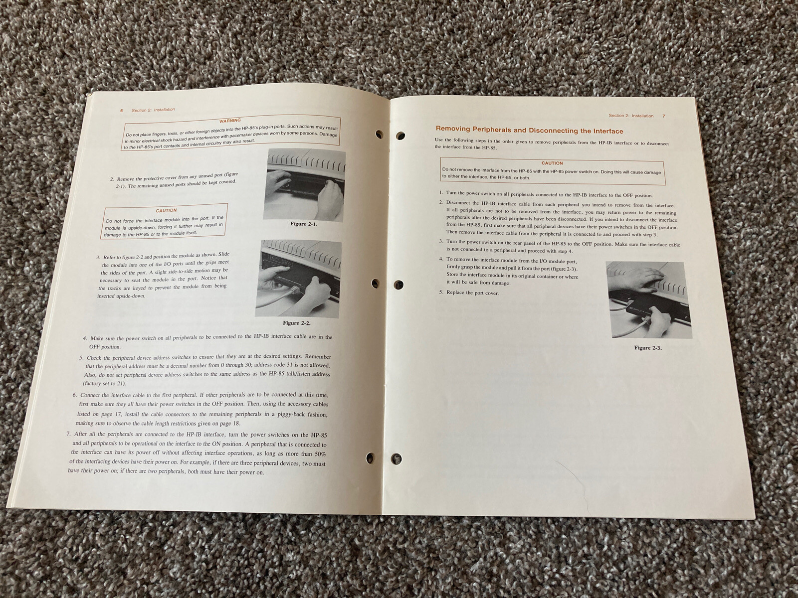 HP HP-IB PERIPHERAL INSTALLATION INSTRUCTIONS Manual Great Condition!
