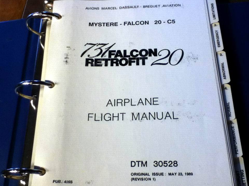 Mystere 731 RetroFit Falcon 20-C5, 20-D5 & 20-E5 Airplane Flight Manual