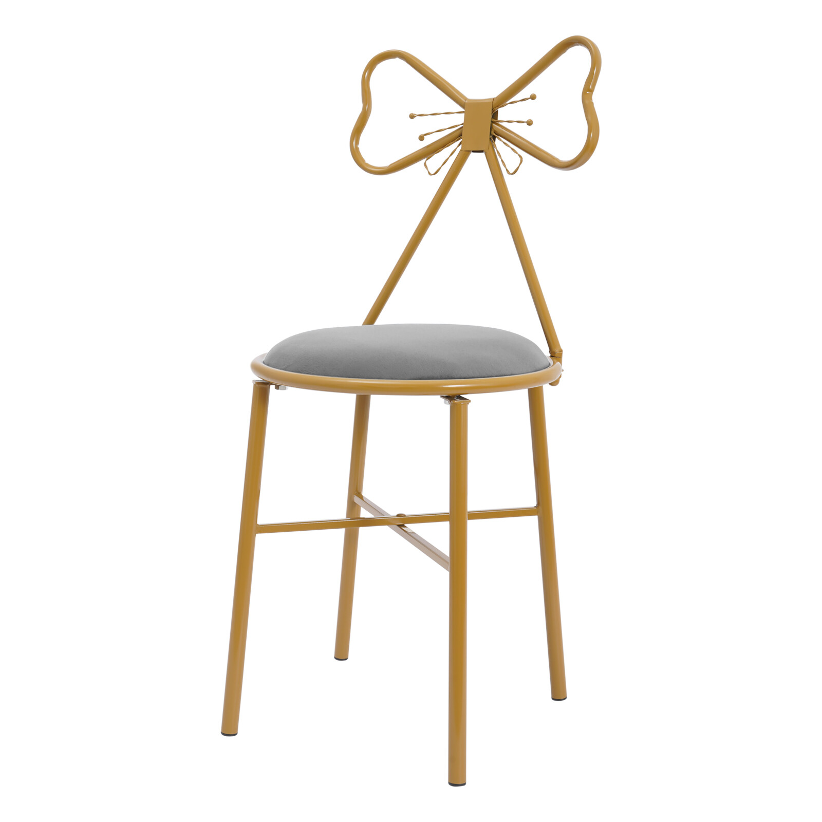 Grey Modern Chair Butterfly-shaped Backrest Chair For Dining Makeup 34*34*80cm