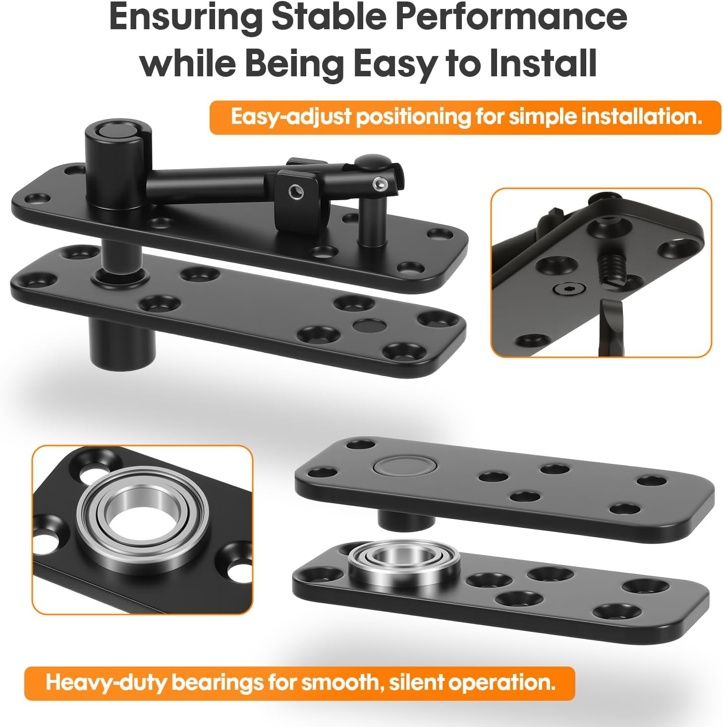 Murphy Door Pivot Hinge Kit Hidden Door Hinge Hardware Kit 570 Lbs Load-Bea