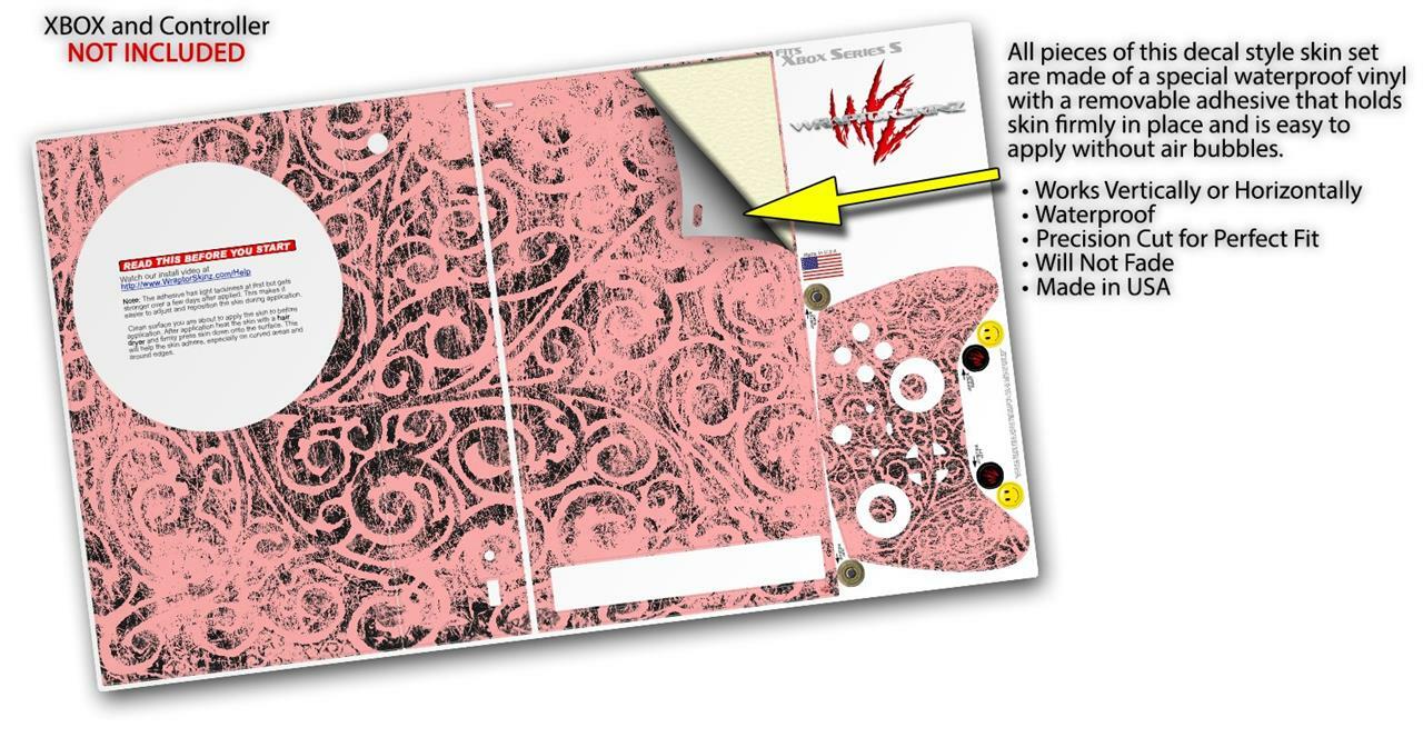 Skins XBOX Series S Console Controller Folder Doodles Pink