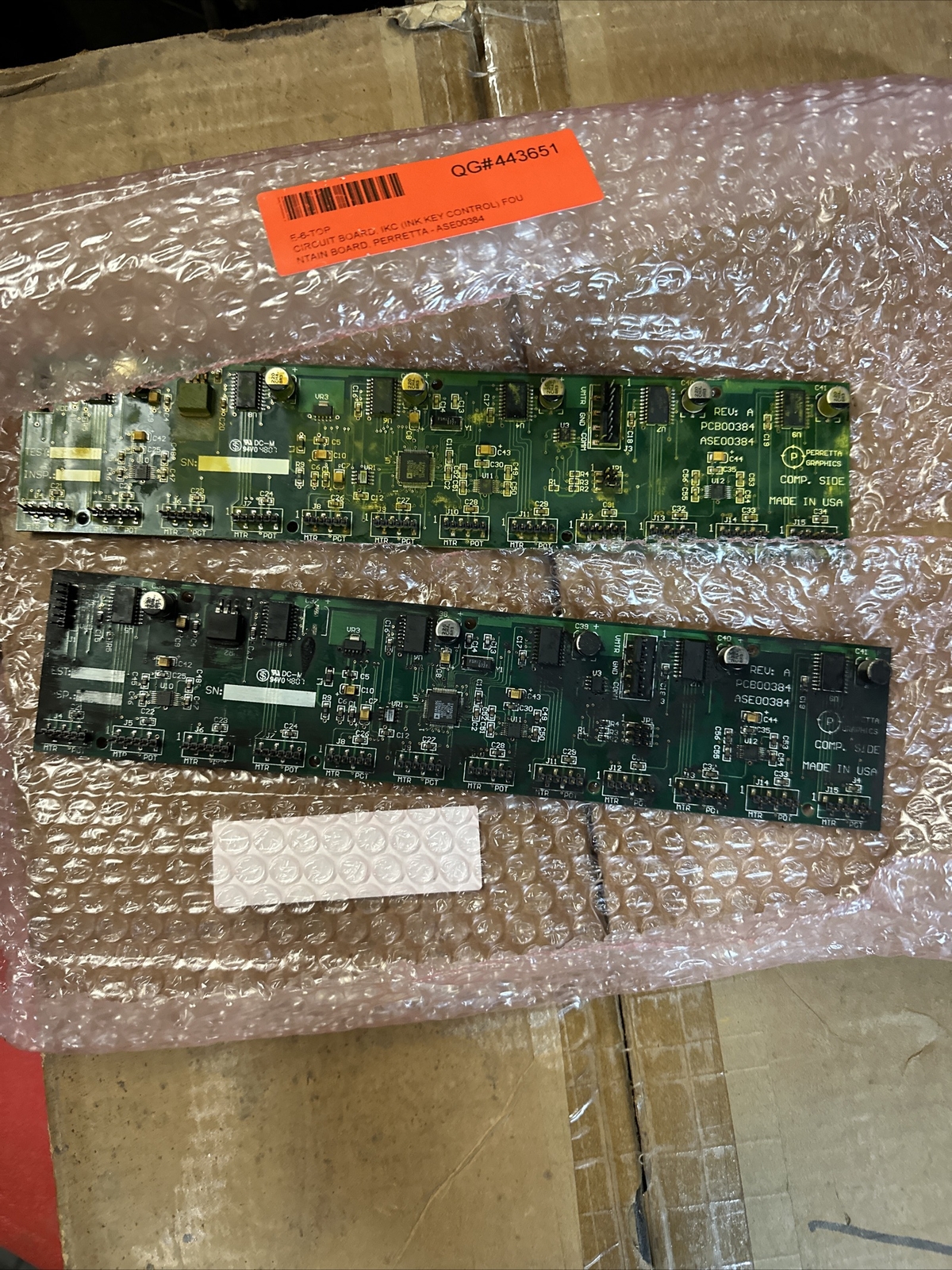 2 Used - Perretta Graphics ASE00384 PC Board Rev: A NOP