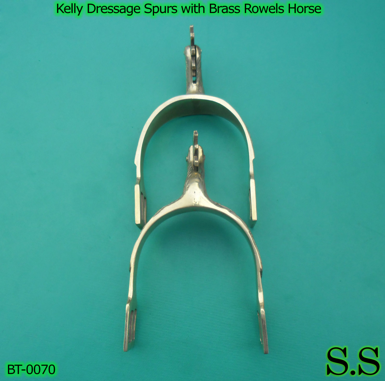Kelly Dressage Spurs Brass Rowels HorseTack Equine Length 6''& width 3'',BT-0070