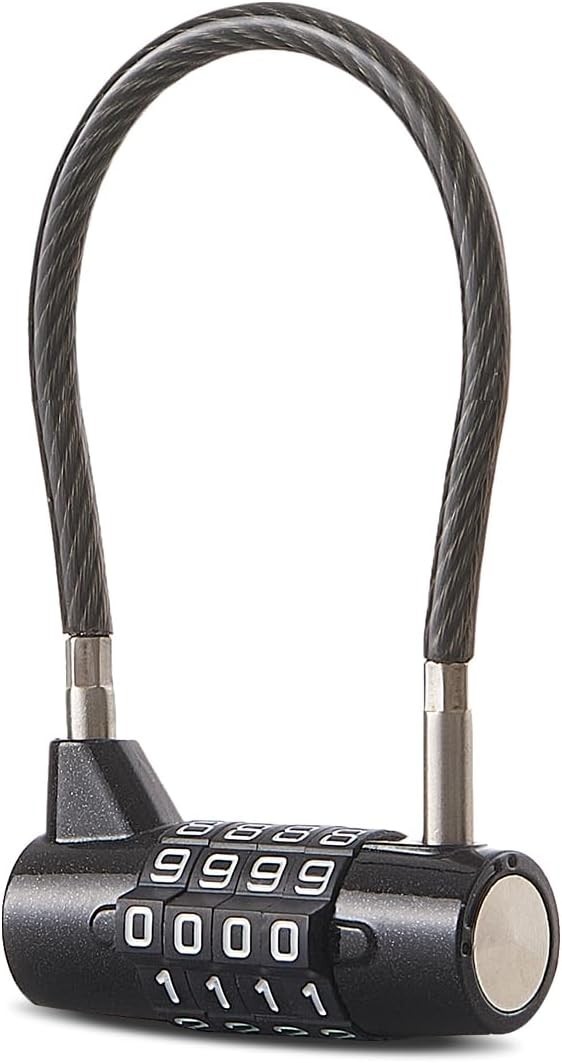 EASTDEER 	Alloy Steel Combination Lock 7" Cable for Lockers door Toolbox fridge